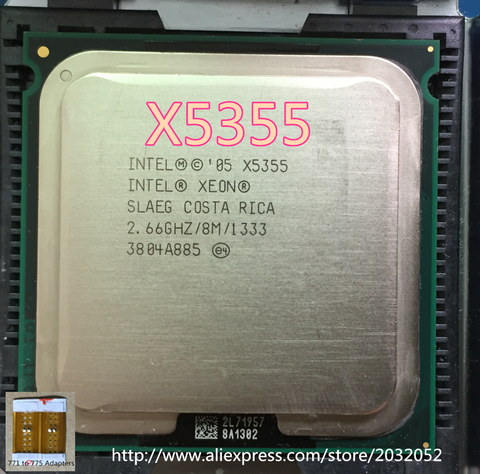 Processeur Intel Xeon X5355 pour serveur, 2.66GHz, LGA771, L2, Cache 8 mo, Quad Core ► Photo 1/2