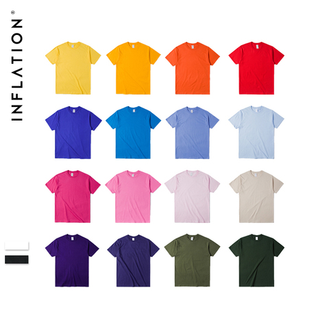 INFLATION paquet vente été hommes T-Shirt hommes Jersey manches courtes T-Shirt 100% coton hommes T-Shirt Homme 20 couleurs 035S16 ► Photo 1/6