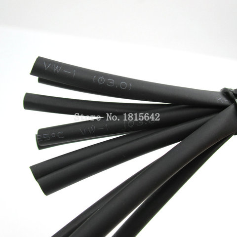 5 mètres/lot noir 3mm thermorétractable thermorétractable Tube thermorétractable gaine gaine fil couleur noire ► Photo 1/2