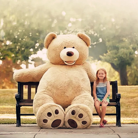 Peau d'ours géant américain de 260cm, manteau d'ours en peluche, jouets doux pour filles, prix réel, cadeau populaire ► Photo 1/5