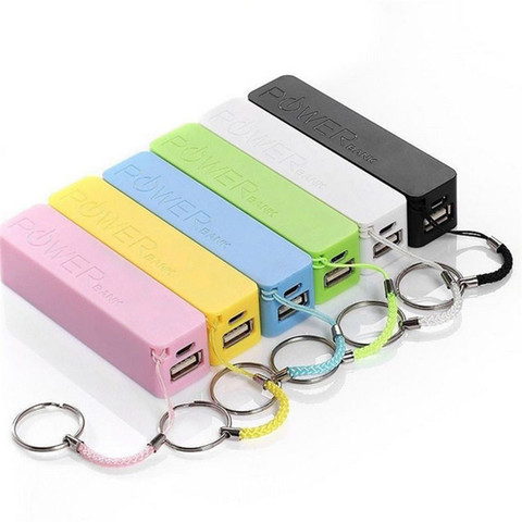 Portable 2600 mAh USB batterie portative externe boîtier boîtier 18650 chargeur de batterie pas de chargeur de batterie Portable avec porte-clés ► Photo 1/6