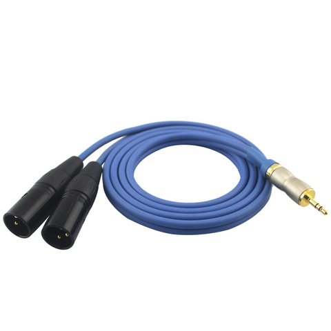 Haut de gamme TRS Mini Jack 3.5mm à 2 XLR 3Pin mâle Microphone haut-parleur câble Audio pour mélangeur PC Microphone casque séparateur ► Photo 1/3