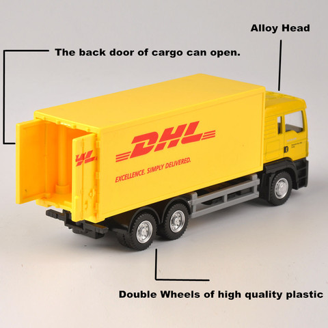 1:64 échelle Express DHL camion modèle jaune conteneur transporteur moulé sous pression camion enfants jouets Collection cadeau ► Photo 1/6