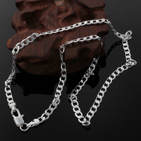 Collier en forme de serpent pour hommes, couleur argent, plat, 4MM, mignon, tendance, bijoux cadeaux, nouvelle collection, offre spéciale ► Photo 1/4