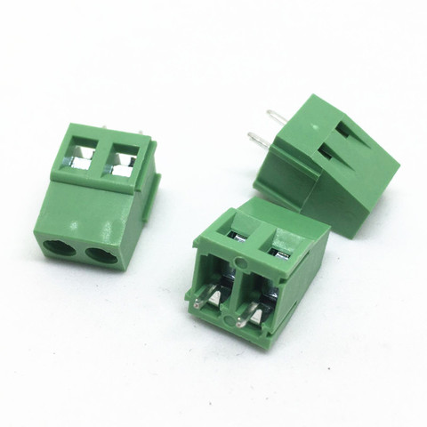 Connecteur de bornier à vis PCB, pas: 100 MM/5.0 pouces, bornier de connexion vert à 2 broches, 0.2 pièces/lot ► Photo 1/2