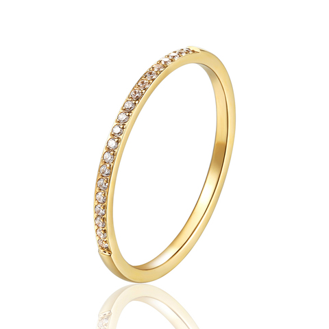 1.5mm large Fine fabrication Zircon anneau pour les femmes Top qualité titane acier cadeaux pour les amoureux bijoux bague de mariage en gros ► Photo 1/6