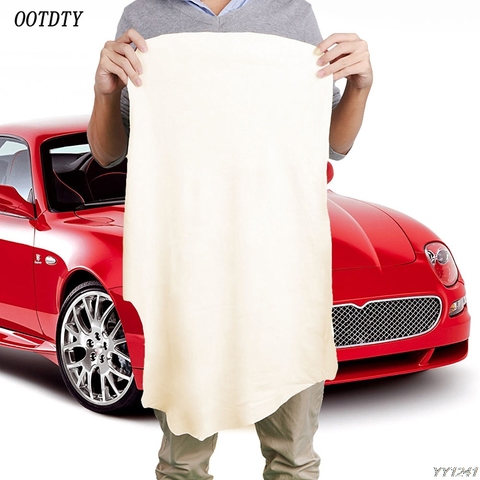 OOTDTY – serviette de nettoyage de voiture en cuir Chamois naturel, 40x70CM, chiffon de séchage ► Photo 1/6