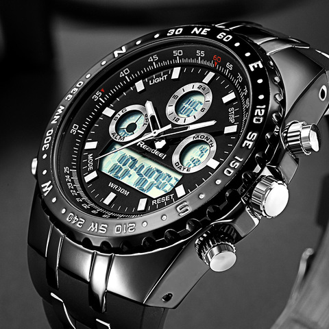 Readeel Top marque Sport Quartz montre-bracelet hommes militaire étanche montres LED montres numériques hommes Quartz montre-bracelet horloge mâle ► Photo 1/6