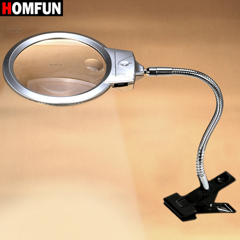 HOMFUN Daimond Peinture Pleine 5D Carré/Led Ronde Magnify Verre Diamant Peinture Loupe outils Cadeau ► Photo 1/6