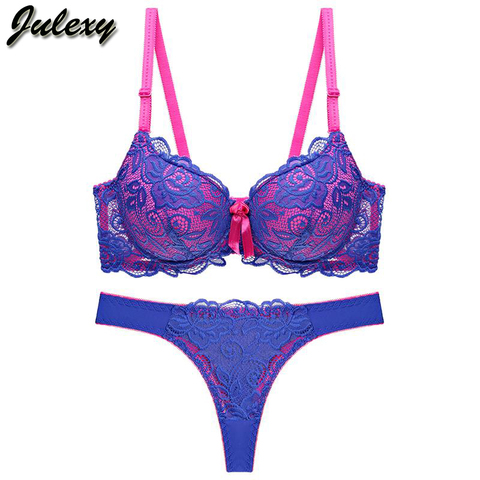 Julexy-ensemble de soutien-gorge en dentelle, Sexy, pour femmes, nouvelle collection 2022, soutien-gorge tanga ajouré, soutien-gorge intime, lingerie, nouvelle collection culotte ► Photo 1/5