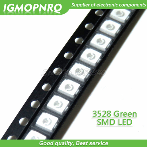 100 pièces Vert 3528 1210 SMD LED diodes lumière IGMOPNRQ ► Photo 1/1