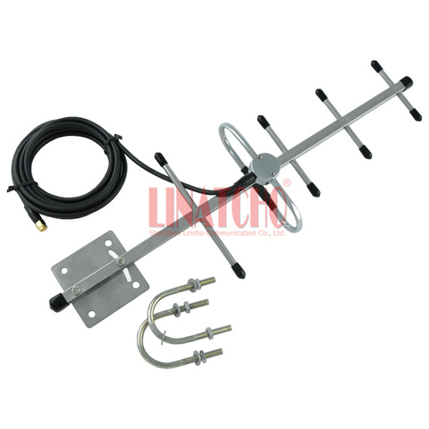 Émetteur cctv yagi en acier inoxydable 1.2ghz, 3 mètres, câble rg58, connecteur mâle sma, antenne directionnelle extérieure ► Photo 1/1