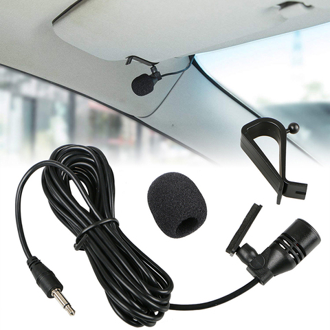 Microphone Audio de voiture professionnel, 3.5mm, à Clip, Jack, stéréo, Mini, filaire, externe, pour autoradio, DVD, 3m de Long ► Photo 1/6