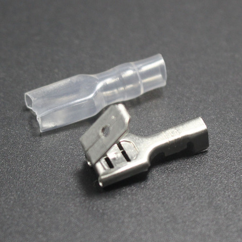 Connecteur de broche 2 en 1, lot de 10 bornes à sertir 4.8mm/6.3mm, borne d'épissure mâle femelle avec étui pour câble de 0.3 à 2, 5 mm2 ► Photo 1/6