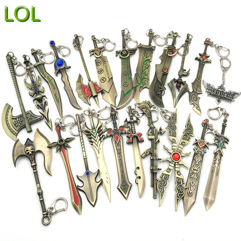 Porte-clés de jeu LOL, 12 CM, ligue des légendes, arme, rang de la ligue des héros, porte-clés, bijoux pour Fans ► Photo 1/6