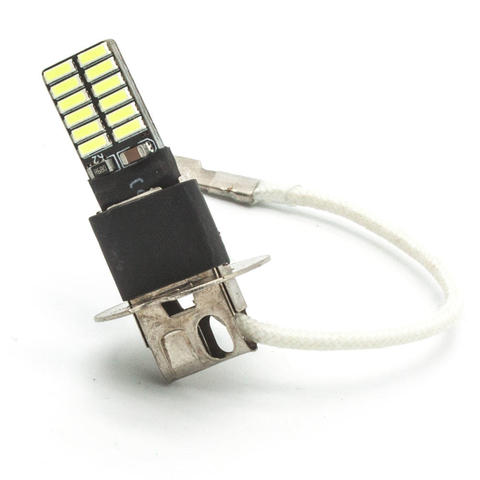 1 pièces H3 PK22S 24 4014 Auto LED SMD DC 12V blanc antibrouillard voiture ampoule lampe ► Photo 1/5