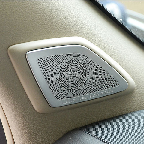 Autocollant de couverture de klaxon de haut-parleur intérieur de voiture en acier inoxydable, pour Toyota Land Cruiser prado 150 FJ150 accessoires ► Photo 1/5