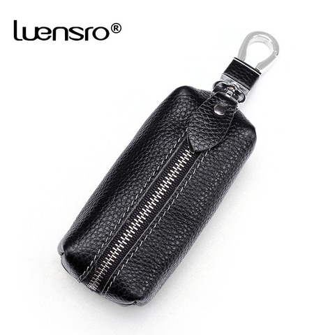 LENSRO – porte-clefs en cuir de vache véritable, pour hommes et femmes, porte-clefs de voiture, multifonction, unisexe, à la mode, pour femme de ménage ► Photo 1/6