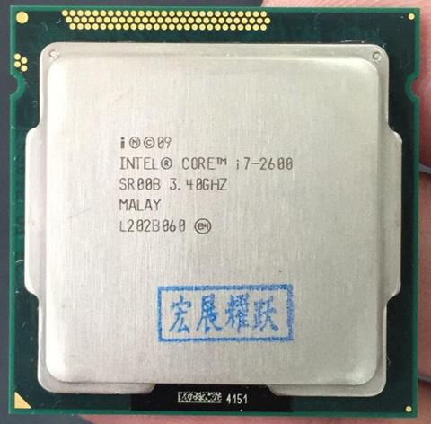 Processeur Intel Core i7-2600 i7 2600 (Cache 8 M, 3.40 GHz) six cœurs CPU LGA 1155 100% fonctionnant correctement PC ordinateur de bureau ► Photo 1/2