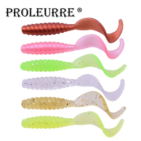 Lot d'appâts artificiels souples en Silicone pour la pêche, pack de leurres pour attraper des poissons tels que les bars, avec Wobbler, 55mm, 1.2g, 10 pièces ► Photo 1/6