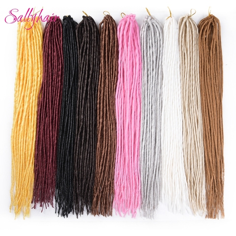 Sallyhair-Extensions de tresses synthétiques, 12 brins, 20 pouces, 1 paquet de tresses, couleur blanche, Blonde et noire ► Photo 1/6