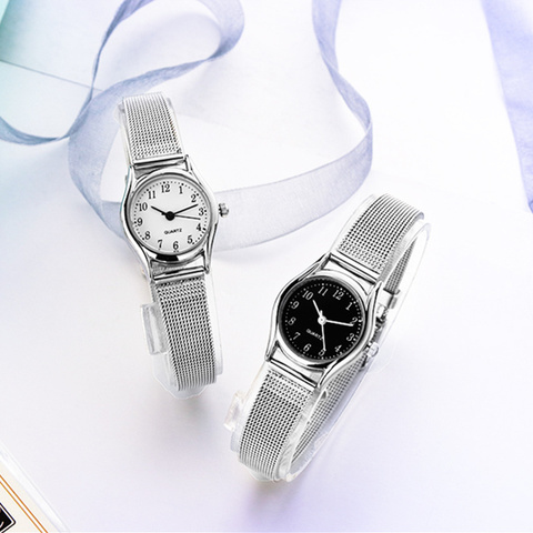 Montre-bracelet en argent pour femmes, petite montre-bracelet à la mode pour femmes ► Photo 1/6