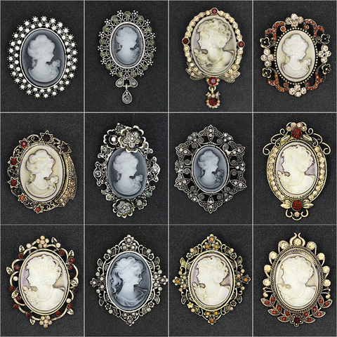 Baiduqiandu marque usine vente directe Styles assortis cristal strass camée Vintage broche broches pour les femmes ► Photo 1/6