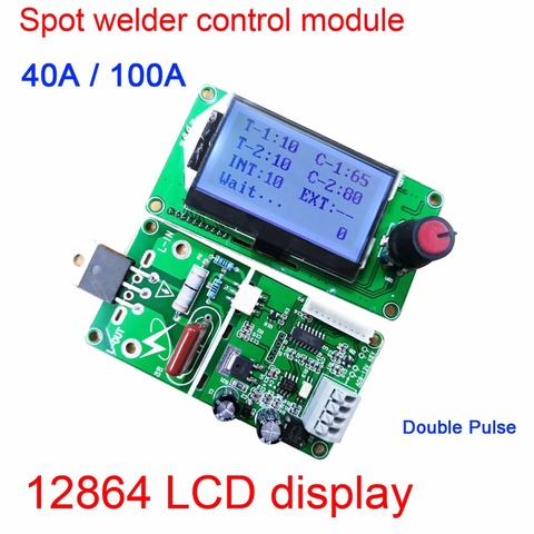 100A/40A 12864 LCD affichage numérique Double impulsion encodeur par points soudeur Machine à souder transformateur contrôleur carte contrôle du temps ► Photo 1/5