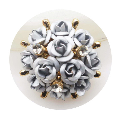 Boutons en strass et fleurs, 22mm, 5 pièces/lot, boutons pour décoration de mariage en résine ► Photo 1/6