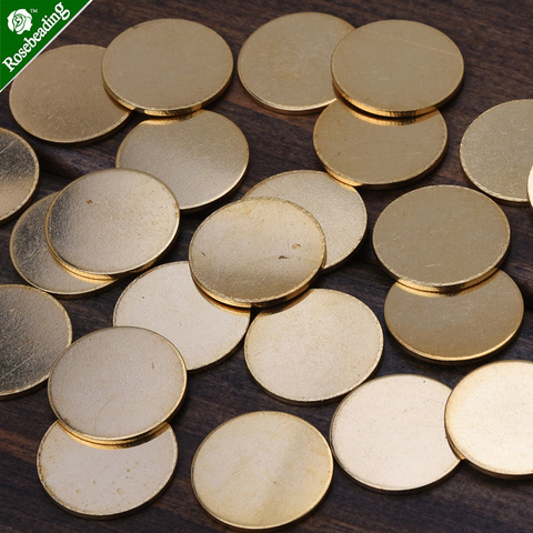 50 pcs 16mm en laiton Unplated Plat Rond Cercle Blanc Stamping Charmes, stamping blanks tags ► Photo 1/1