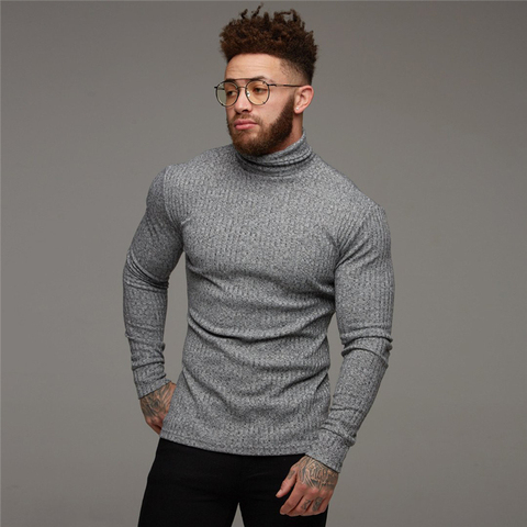 Nouvelle mode hiver Pull hommes chaud col roulé hommes chandails coupe mince Pull hommes classique Sweter hommes tricots Pull Homme ► Photo 1/6