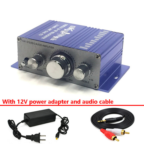 HY2001 avec amplificateur de puissance 12V et câble Audio Mini amplificateur de puissance HIFI stéréo Amplificador Dac Audio ► Photo 1/5