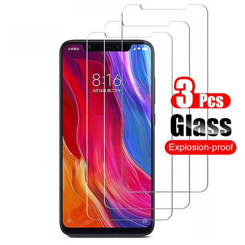 3 pièces verre trempé pour Xiao mi mi 8 mi 8 Lite Pro SE protecteur d'écran bouclier pour Xiao mi 8 Pro SE Film de verre protecteur 9 H ► Photo 1/6