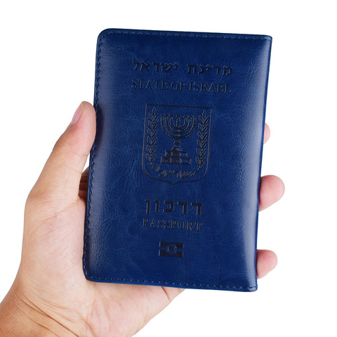 Cuir Pu israël porte-passeport couverture d'identification israélienne israéliens passeport étui portefeuille de voyage pour israël hommes femmes ► Photo 1/6