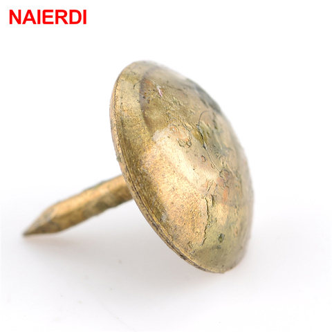 NAIERDI-pointes en Bronze Antique, 8.5x16mm, 50 pièces, décoratif, boîte à bijoux, cadeau, 10x10mm, clou de porte pour fixations, matériel, 50 pièces ► Photo 1/6