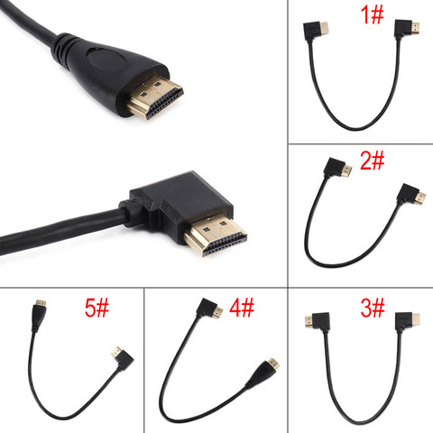 Etmakit 30cm 50CM Mini HDMI-compatible mâle vers femelle convertisseur haut bas droite gauche coudé câble adaptateur NK-Shopping ► Photo 1/6