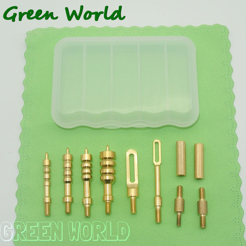 Green World-Kit de 11 pièces/lot .22-45cal, jgs à pointe pointue en laiton massif, pinces de nettoyage pour pistolet, boucles à fente ► Photo 1/6