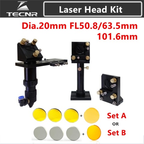 TECNR – ensemble tête Laser CO2 + miroir réfléchissant Si 25mm + lentille USA Focus 20mm pour Machine de découpe et gravure Laser ► Photo 1/6