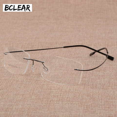 BCLEAR – lunettes d'affaires pour hommes, monture en alliage de titane, à mémoire de forme, sans cadre, 808 ► Photo 1/6