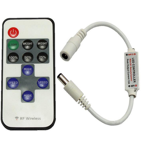 Mini télécommande Led sans fil RF, 1 pièce, contrôleur de intensité de intensité pour bande lumineuse pour couleur unique, SMD5050/3528/5730/5630/3014 ► Photo 1/5