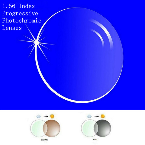 Lentilles photochromiques progressives gris Brwon, indice de Prescription 1.56, forme libre, sans ligne, multi-focales, pour Transit ► Photo 1/1