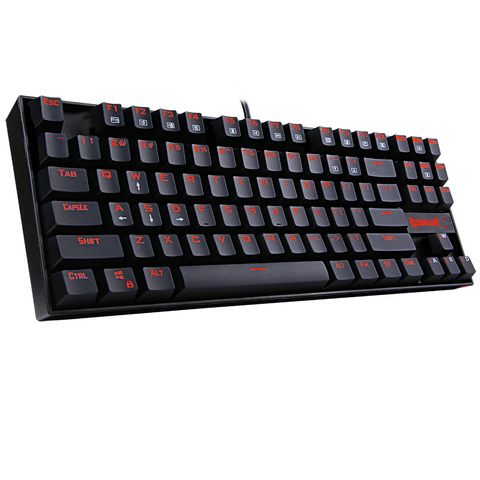 Redragon – clavier de jeu mécanique filaire K552, avec rétro-éclairage LED rouge, interrupteurs bleus, ergonomique, USB, 87 touches, pour Gamer sur PC ► Photo 1/6