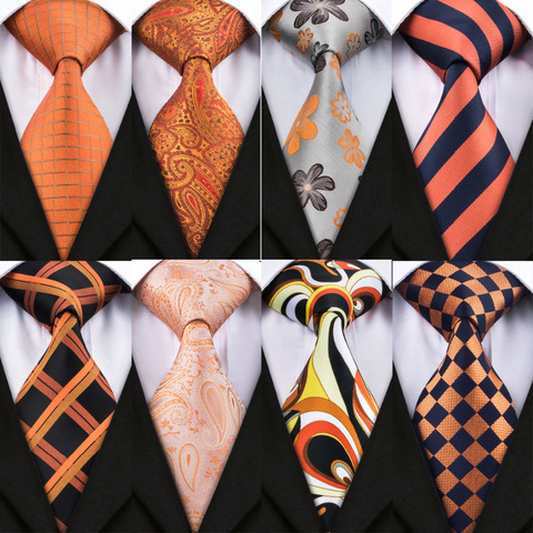 DiBanGu – 12 cravates en soie pour hommes, couleur Orange, 2022 CM, nouvelle collection 8.5 ► Photo 1/6