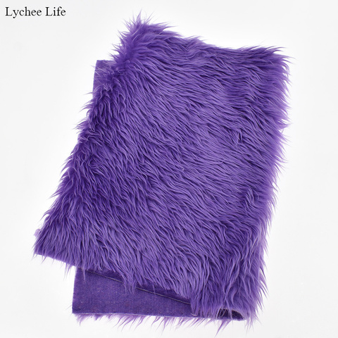 Lychee Life fourrure d'imitation faite à la main, manteau en peluche pour femmes, accessoires décoratifs, Patchwork ► Photo 1/6