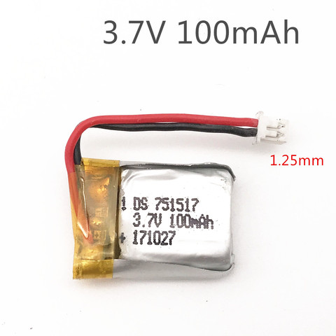 Batterie li-po d'hélicoptère, 3.7 v 100mah 30C pour Cheerson CX-10 CX10 CX12 JJ820 V646 V676 JJ810 RC Quadcopter 3.7 V 100mah 751517 ► Photo 1/2