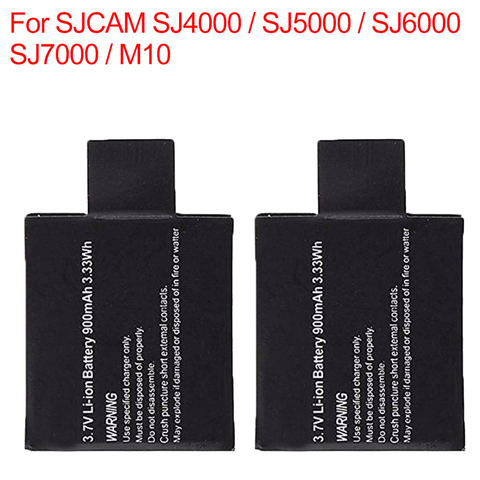 2 pièces 3.7V 900mah remplacement caméra d'action batterie pour SJ4000 WiFi SJ5000 WiFi SJ6000 WIFi M10 SJ5000x Sport caméra d'action ► Photo 1/5