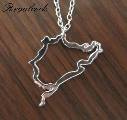 Regalrock Nurburgring piste carte F1 Nordschleife Sudschleife pendentif collier ► Photo 1/2