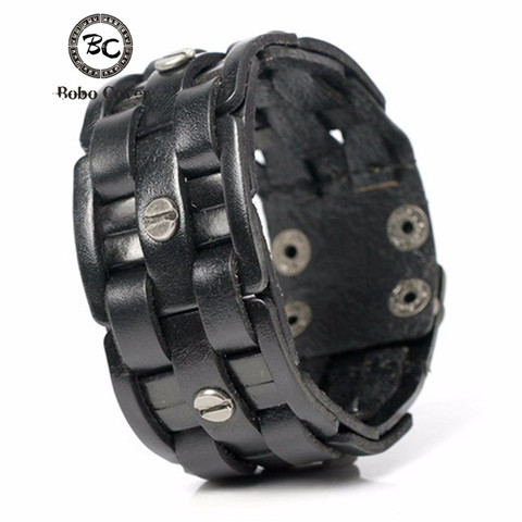 Bobo Cover – Bracelets à breloques tissés à la main pour hommes, populaire, Simple, enroulé en mosaïque, en cuir noir, nouvelle collection 2017 ► Photo 1/6