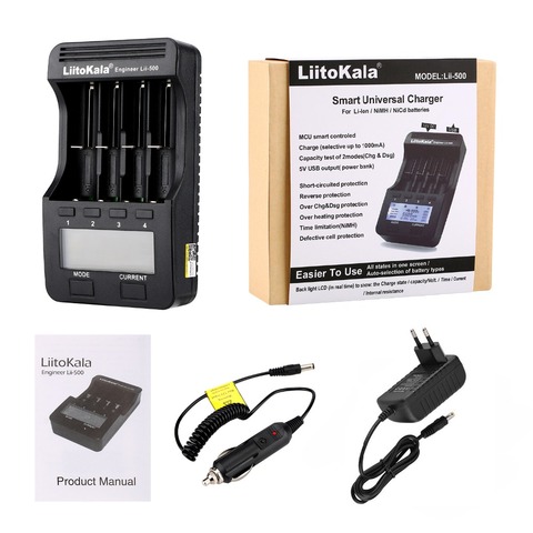 Liitokala – chargeur de batterie LCD lii-600 lii-500 lii-500S 3.7, 1.2V 18650 V 26650 21700, Test de la capacité de la batterie, commande tactile ► Photo 1/6
