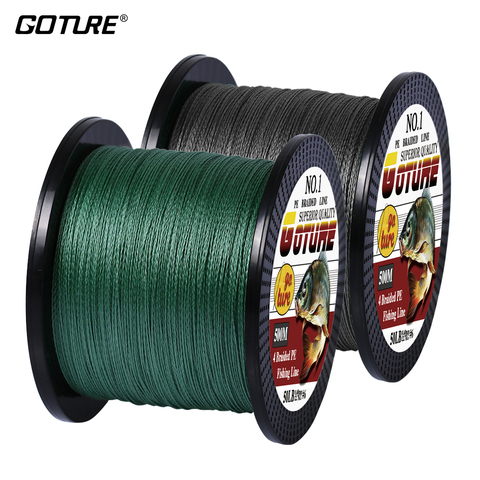 Goture – pêche de ligne tressée PE, ligne Multifilament, 4 brins, Super forte, 12-80LB, 500M ► Photo 1/6